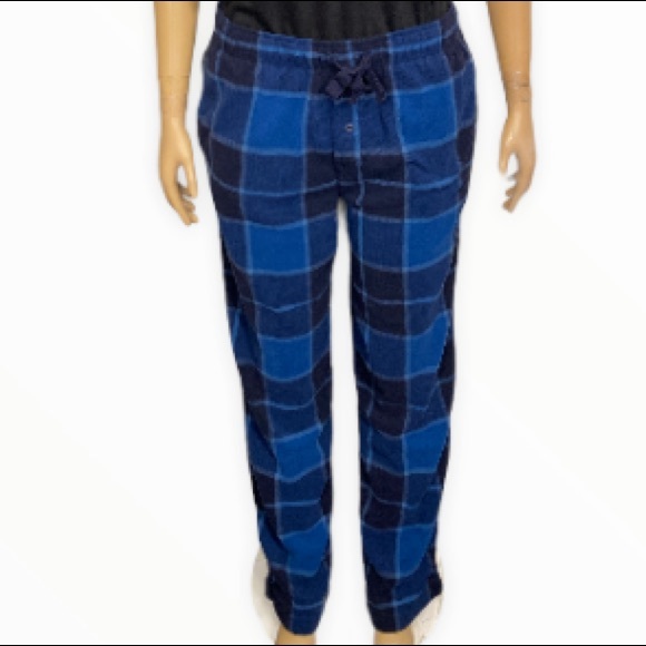 Goodfellows Pajama pants Buffalo Plaid Plush fleece blue black size Medium - Picture 14 of 15